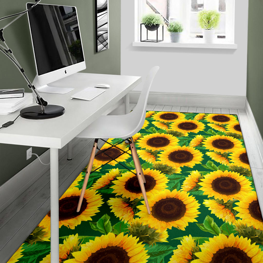 Sunflower Pattern Print Design SF02 Area Rugs