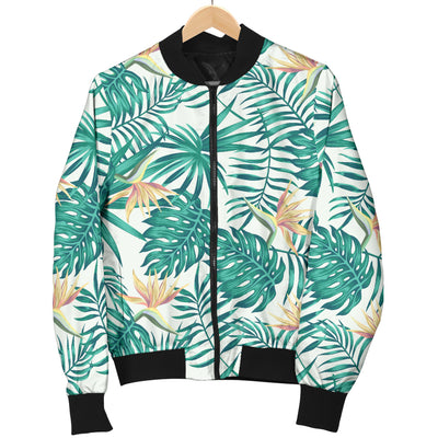 Bird Of Paradise Pattern Print Design 05 Women's Bomber Jacket