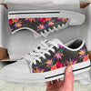 Hibiscus Pattern Print Design HB014 White Bottom Low Top Shoes