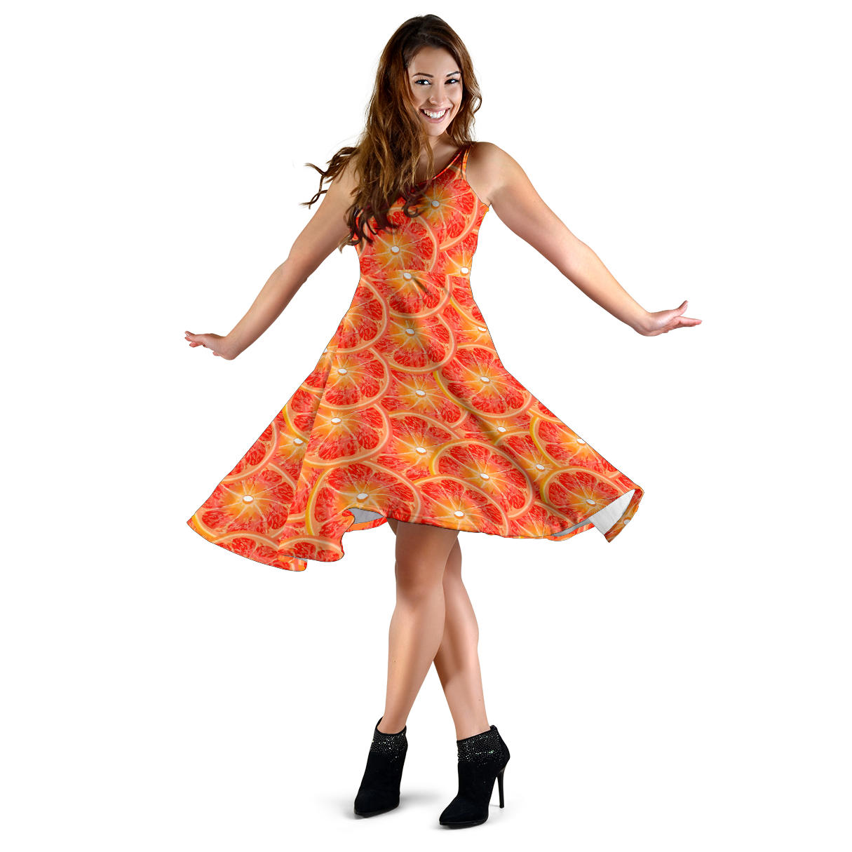 Grapefruit Pattern Print Design GF06 Midi Dress