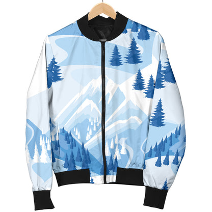 Mountain Pattern Print Design 03 Women's Bomber Jacket