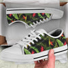 Bird Of Paradise Pattern Print Design BOP010 White Bottom Low Top Shoes