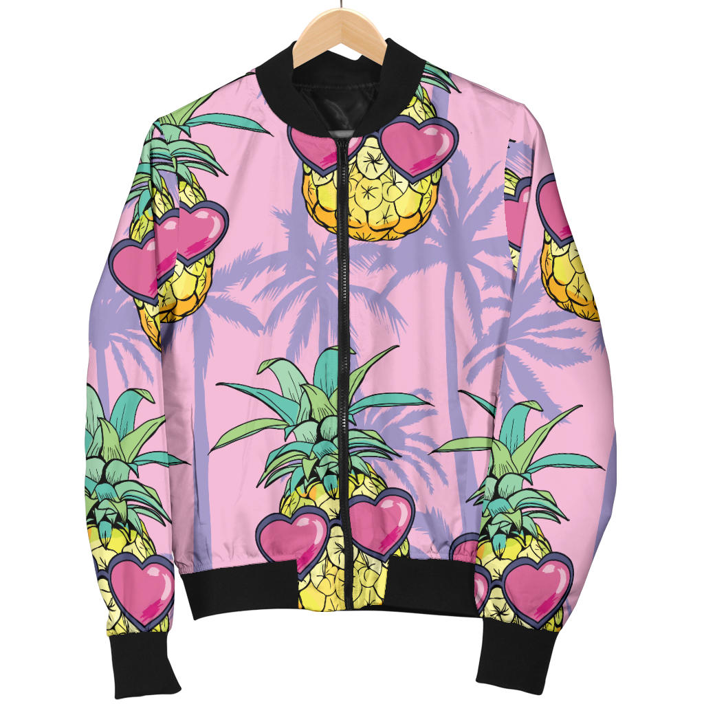 Pineapple Pattern Print Design PP06 Women Bomber Jacket