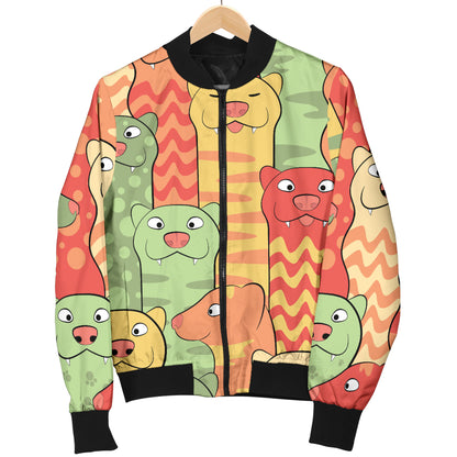 Ferret Pattern Print Design 01 Women's Bomber Jacket