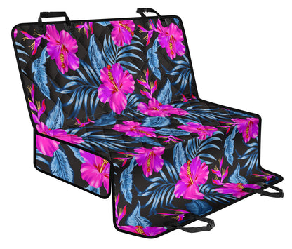 Neon Pink Hibiscus Pattern Print Design HB015 Rear Dog  Seat Cover
