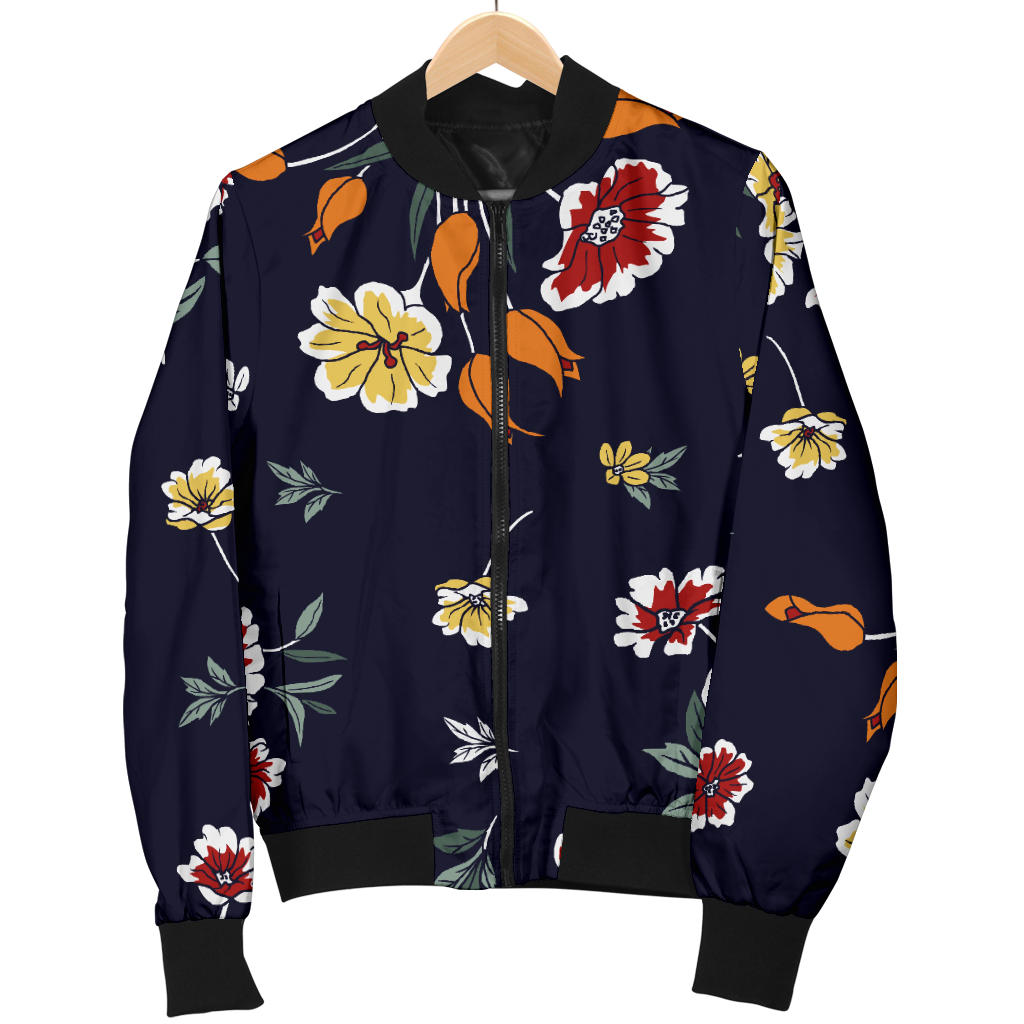 Summer Floral Pattern Print Design SF01 Women Bomber Jacket