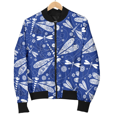 Dragonfly Pattern Print Design 03 Women's Bomber Jacket