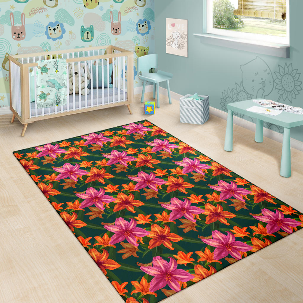 Amaryllis Pattern Print Design AL01 Area Rugs