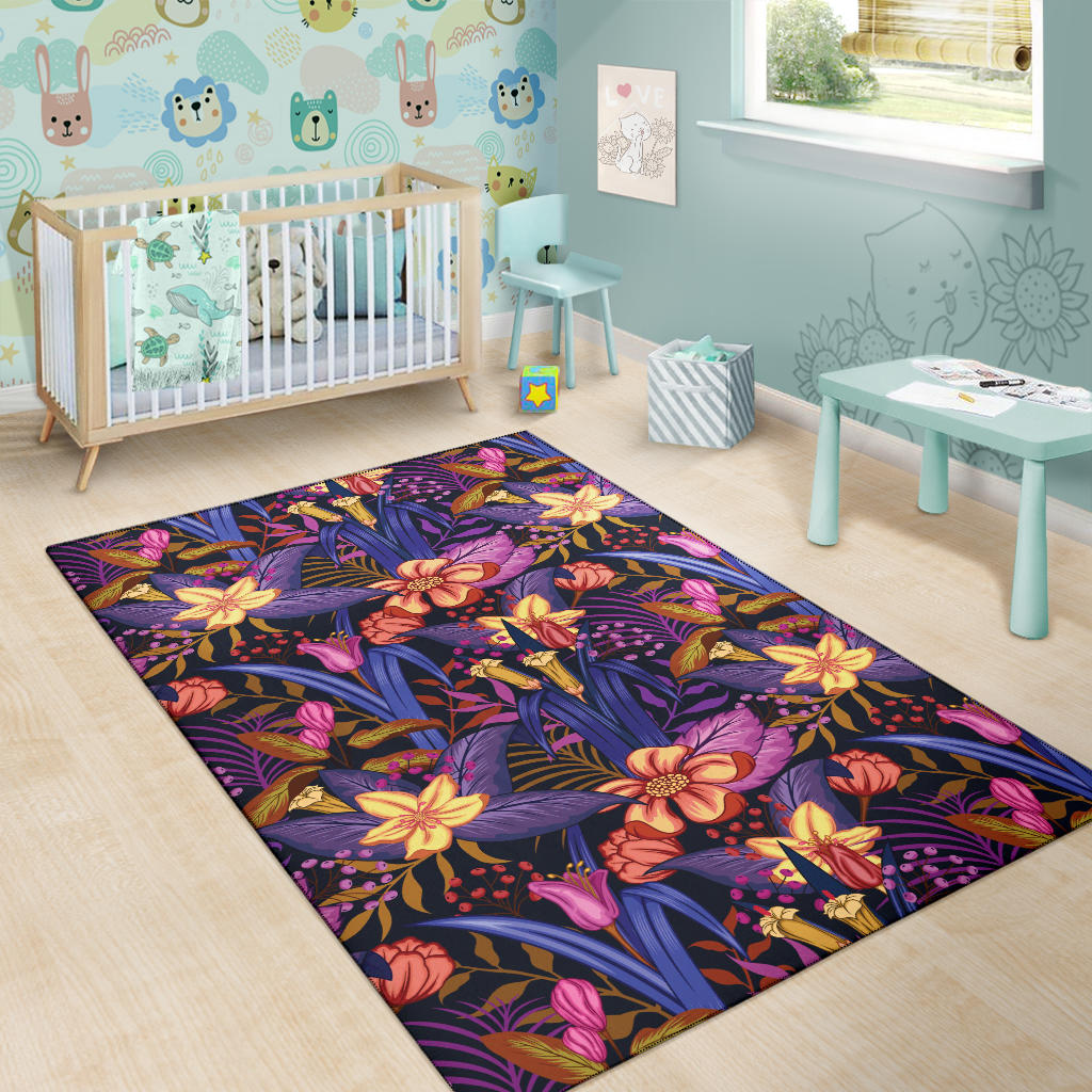 Lily Pattern Print Design LY016 Area Rugs