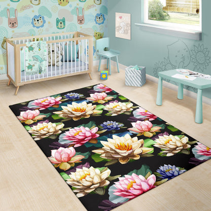 Water Lily Pattern Print Design WL02 Area Rugs