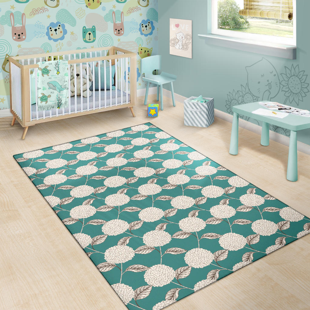 Hydrangea Pattern Print Design HD03 Area Rugs