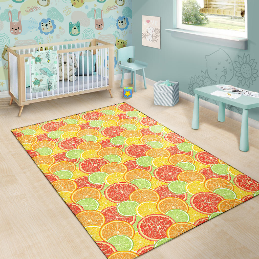 Grapefruit Pattern Print Design GF01 Area Rugs