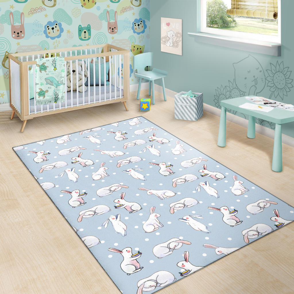 Rabbit Pattern Print Design RB06 Area Rugs