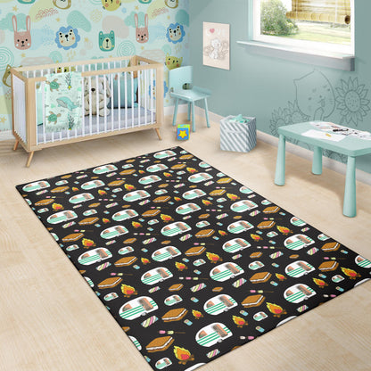 Camper Marshmallow Camping Design Print Area Rugs