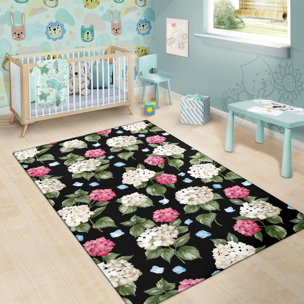 Hydrangea Pattern Print Design HD09 Area Rugs