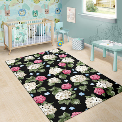 Hydrangea Pattern Print Design HD09 Area Rugs
