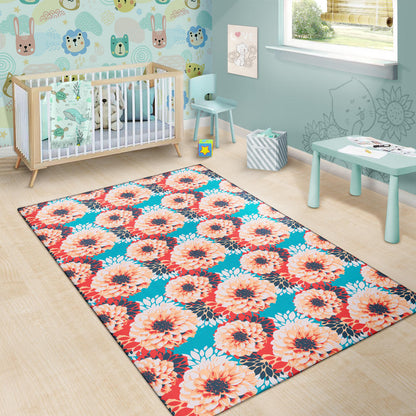 Dahlia Pattern Print Design DH05 Area Rugs