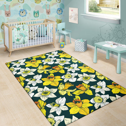 Daffodils Pattern Print Design DF02 Area Rugs