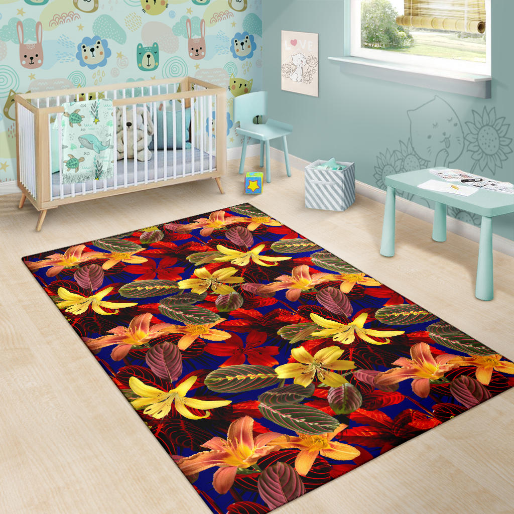 Lily Pattern Print Design LY014 Area Rugs
