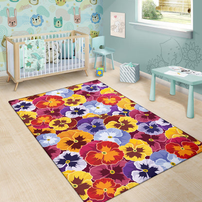 Pansy Pattern Print Design PS01 Area Rugs