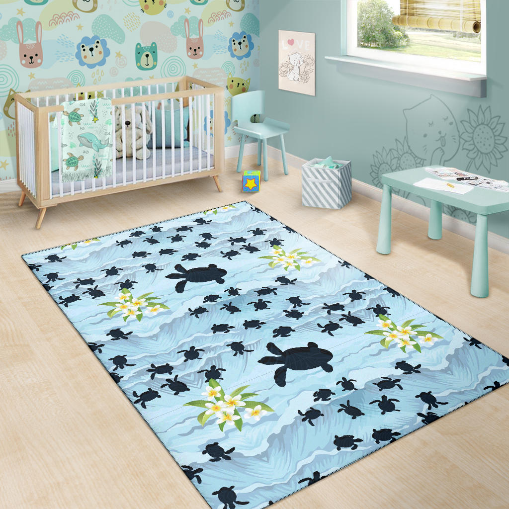 Sea Turtle Pattern Print Design T011 Area Rugs