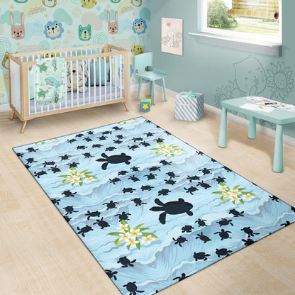 Sea Turtle Pattern Print Design T011 Area Rugs
