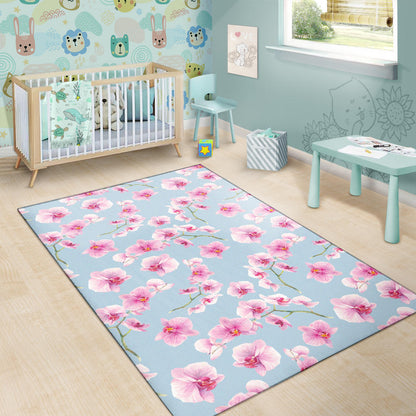 Orchid Pink Pattern Print Design OR01 Area Rugs