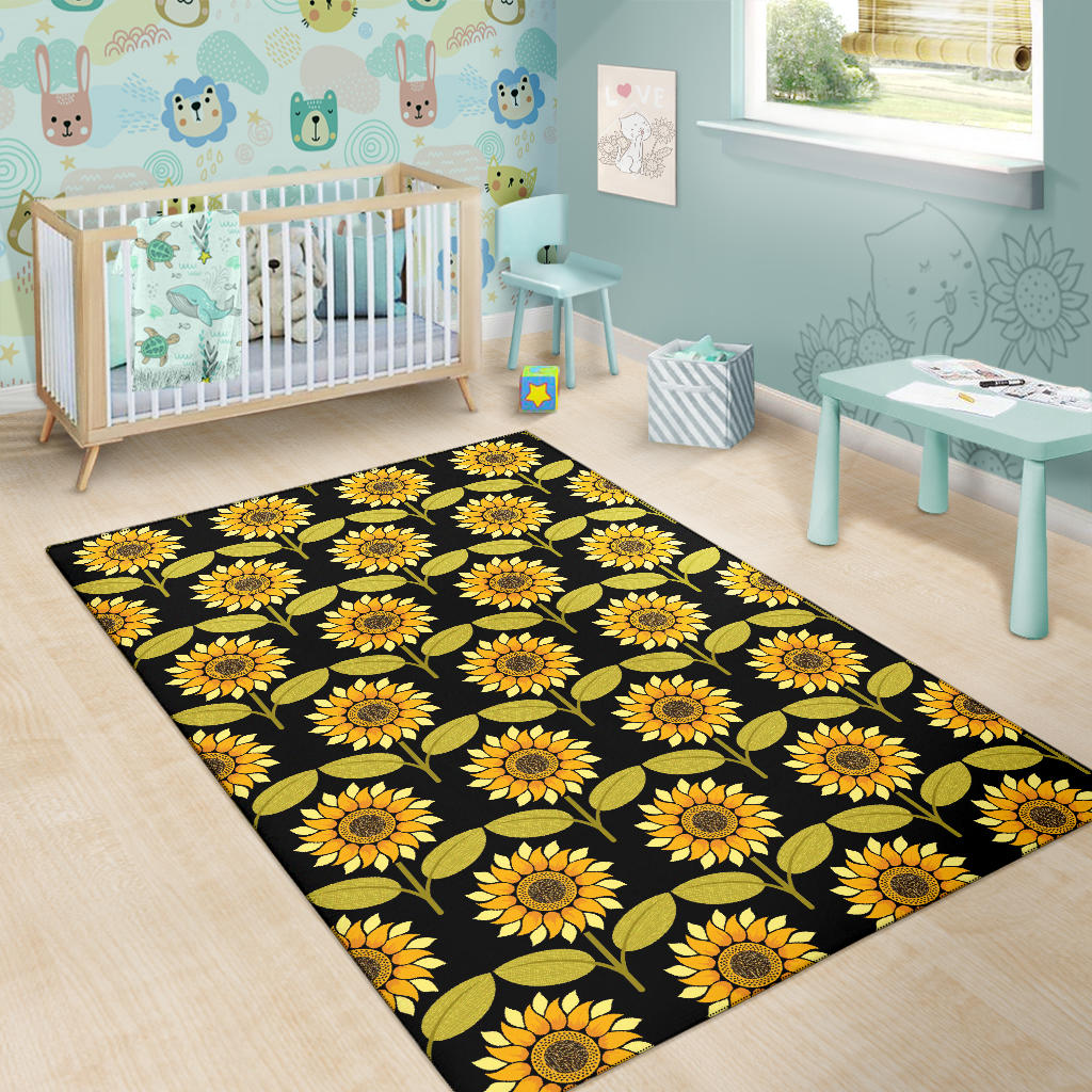 Sunflower Pattern Print Design SF015 Area Rugs