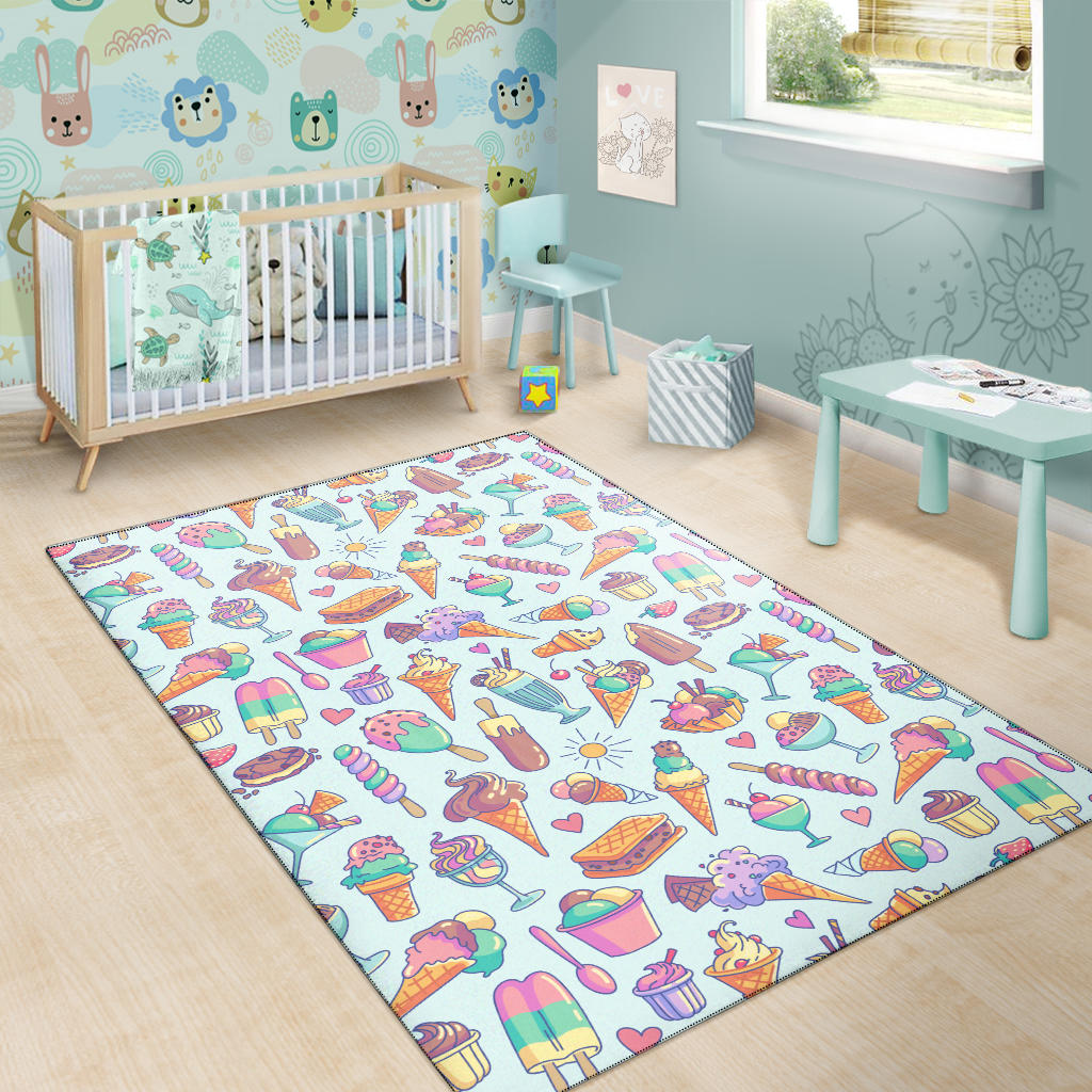 Ice Cream Pattern Print Design IC02 Area Rugs