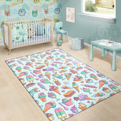 Ice Cream Pattern Print Design IC02 Area Rugs