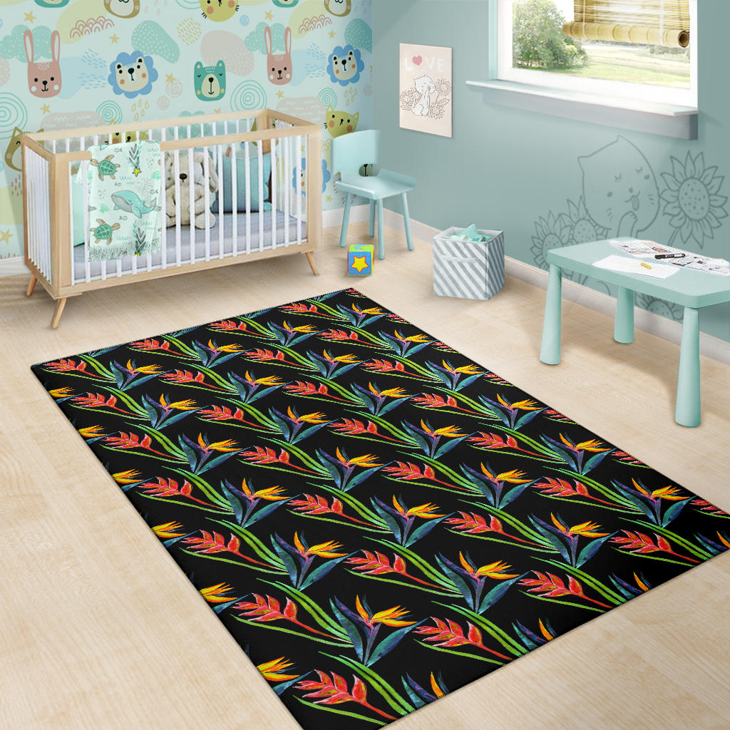 Heliconia Pattern Print Design HL04 Area Rugs