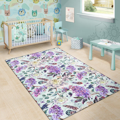Lilac Pattern Print Design LI06 Area Rugs