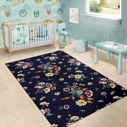Summer Floral Pattern Print Design SF01 Area Rugs