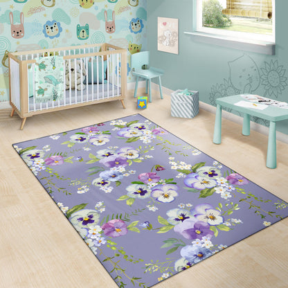 Pansy Pattern Print Design PS05 Area Rugs
