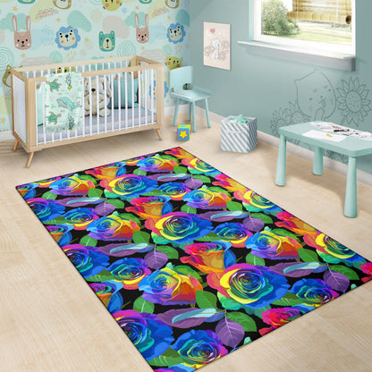 Rose Pattern Print Design RO02 Area Rugs