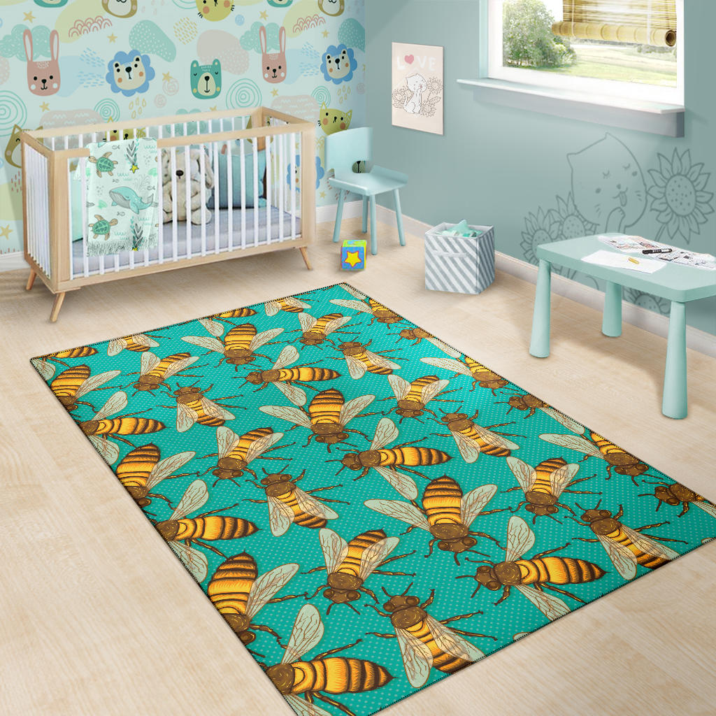 Bee Pattern Print Design BEE04 Area Rugs