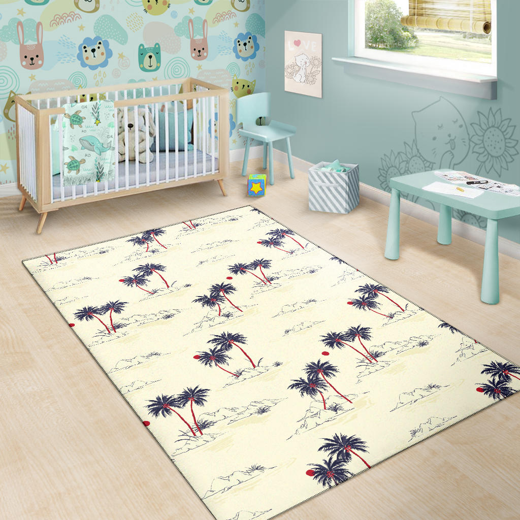 Palm Tree Pattern Print Design PT08 Area Rugs
