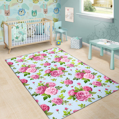 Rose Pink Pattern Print Design RO08 Area Rugs
