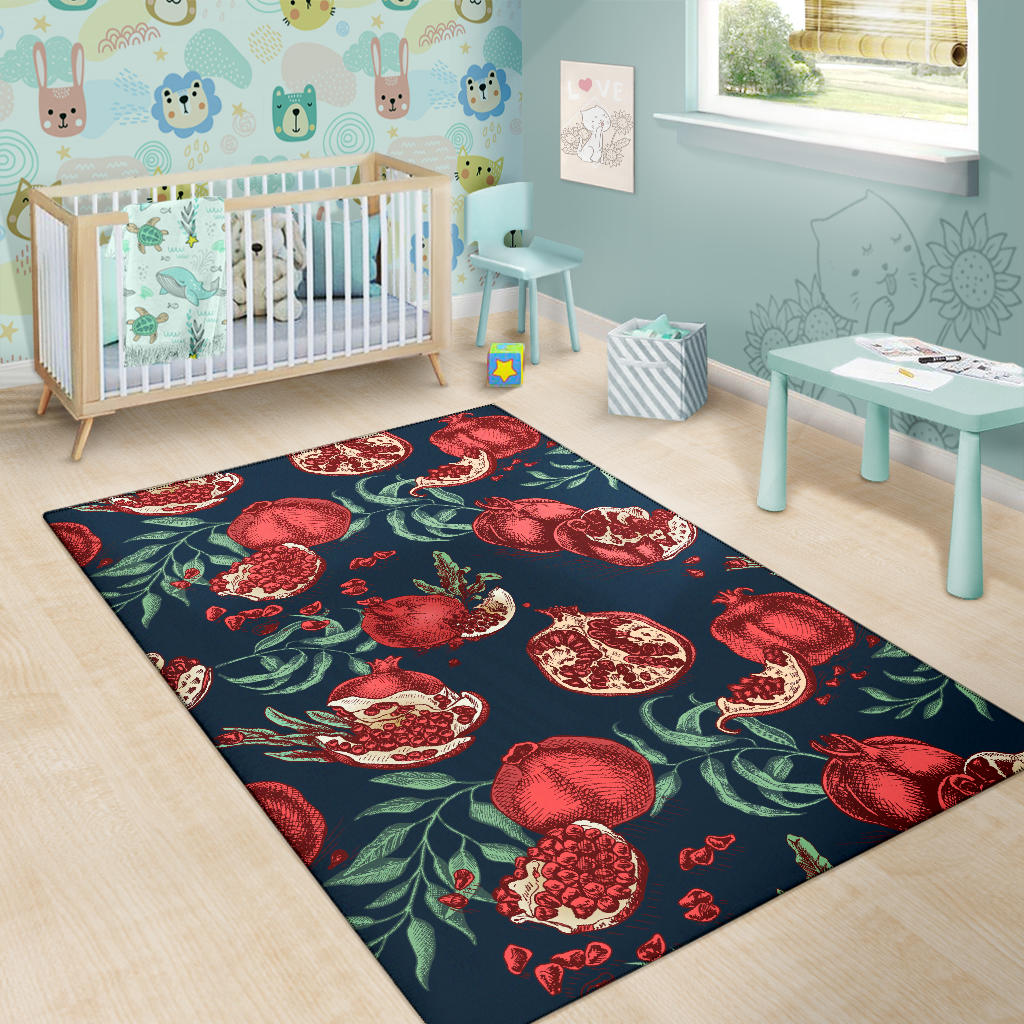 Pomegranate Pattern Print Design PG04 Area Rugs