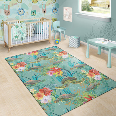 Sea Turtle Pattern Print Design T012 Area Rugs