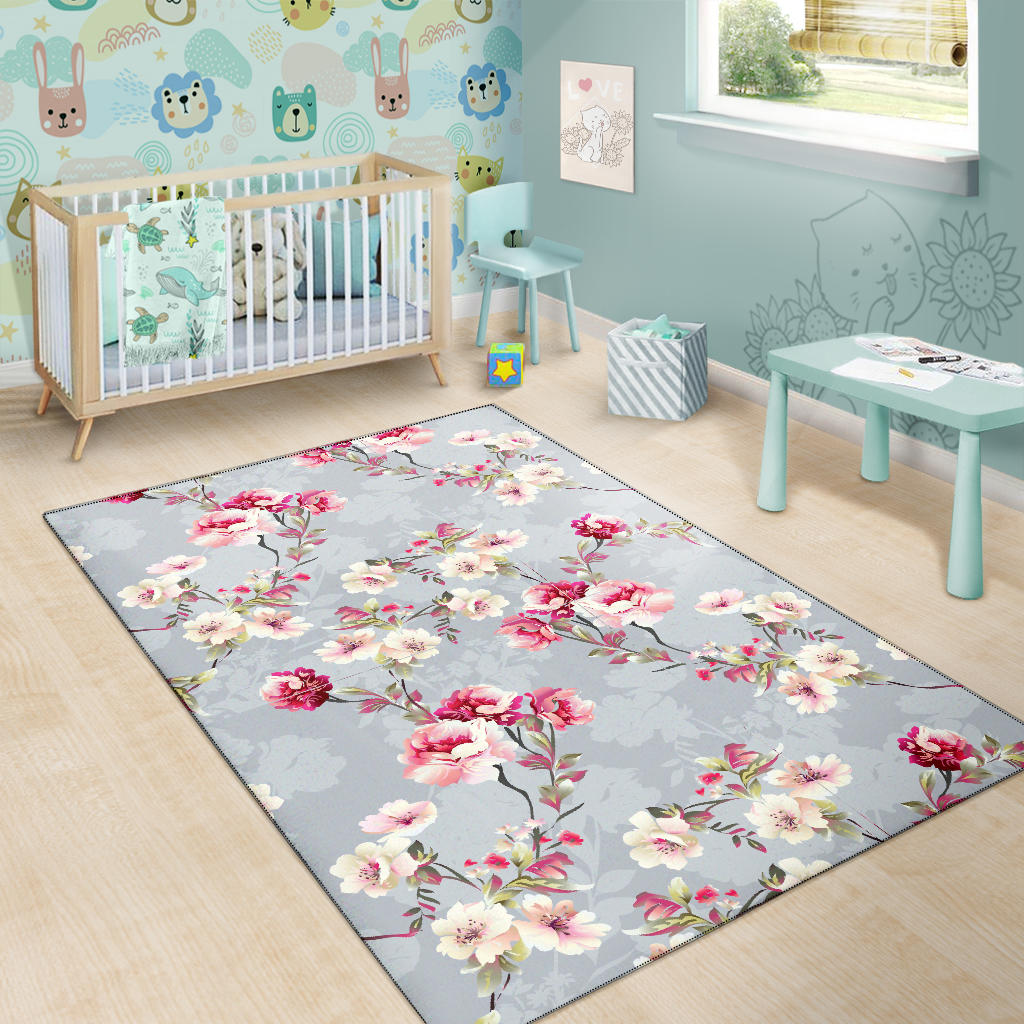Summer Floral Pattern Print Design SF02 Area Rugs