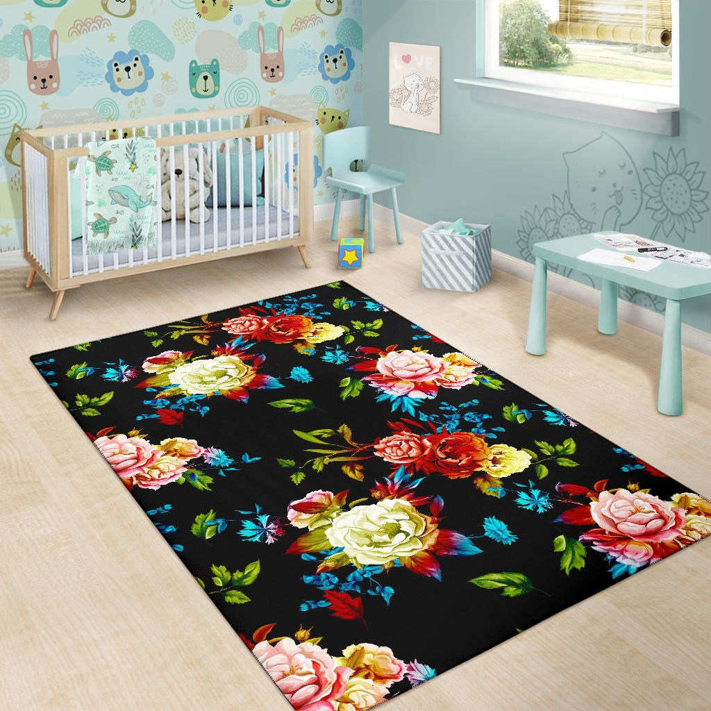 Peony Pattern Print Design PE07 Area Rugs