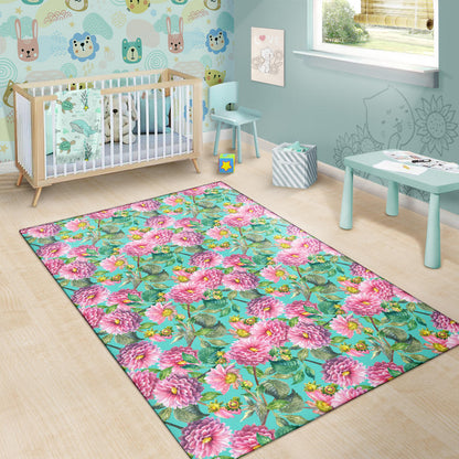 Dahlia Pattern Print Design DH07 Area Rugs