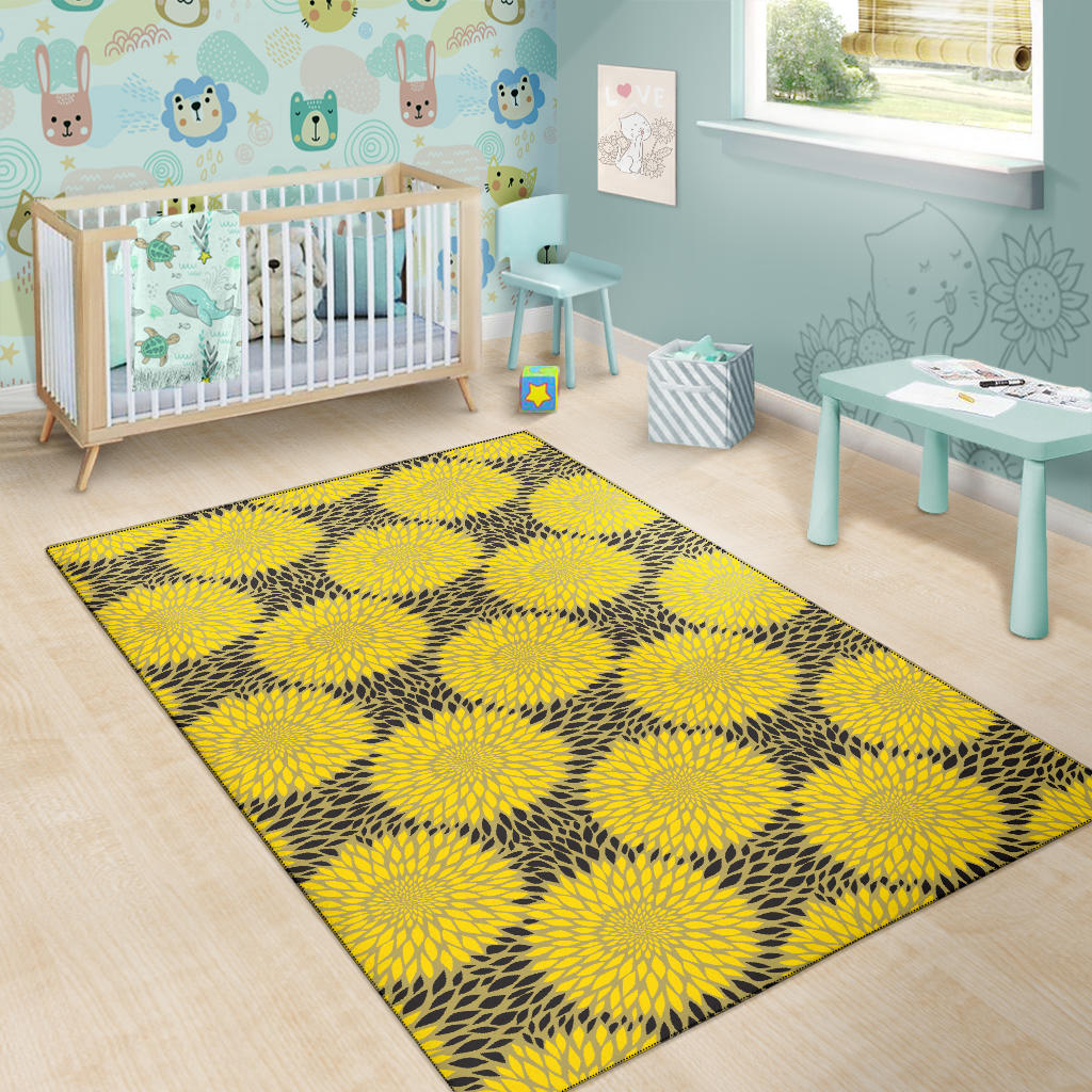 Sunflower Pattern Print Design SF06 Area Rugs