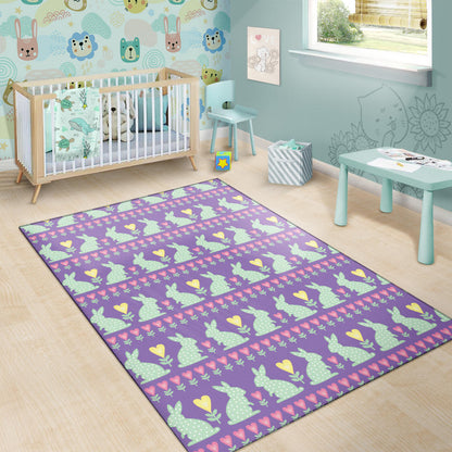 Rabbit Pattern Print Design RB01 Area Rugs