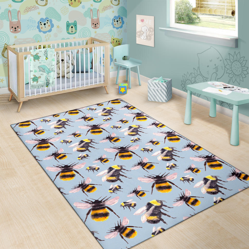 Bee Pattern Print Design BEE08 Area Rugs