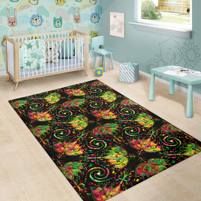 Lotus Boho Pattern Print Design LO09 Area Rugs