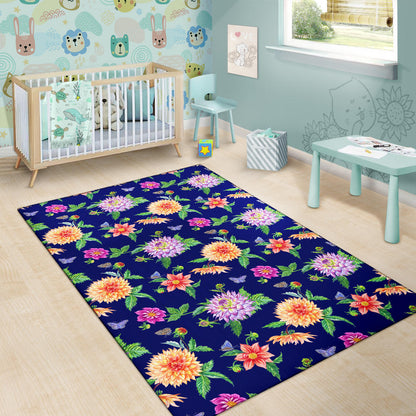 Dahlia Pattern Print Design DH010 Area Rugs