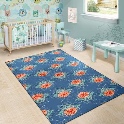 Lotus Boho Pattern Print Design LO07 Area Rugs