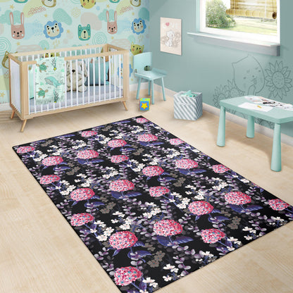 Hydrangea Pattern Print Design HD04 Area Rugs